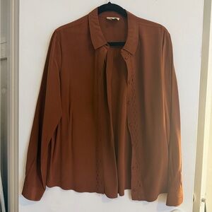 Sezane Annira Shirt - Brown 100% Silk